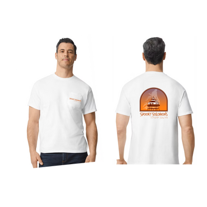 Spooky Solomon's Ghost Tour Pocket T-Shirt Gildan G530