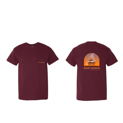 Spooky Solomon's Ghost Tour Pocket T-Shirt Gildan G530